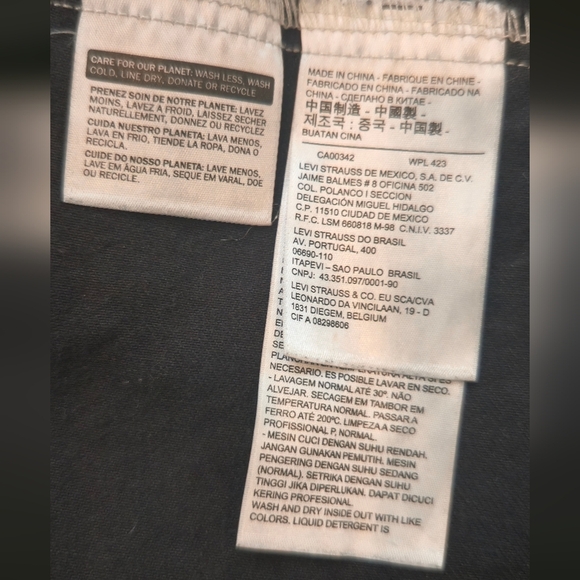 Levi's Denim Trucker Jacket Black Men Size Xxl Red Tab Stretch Cotton - Picture 11 of 16